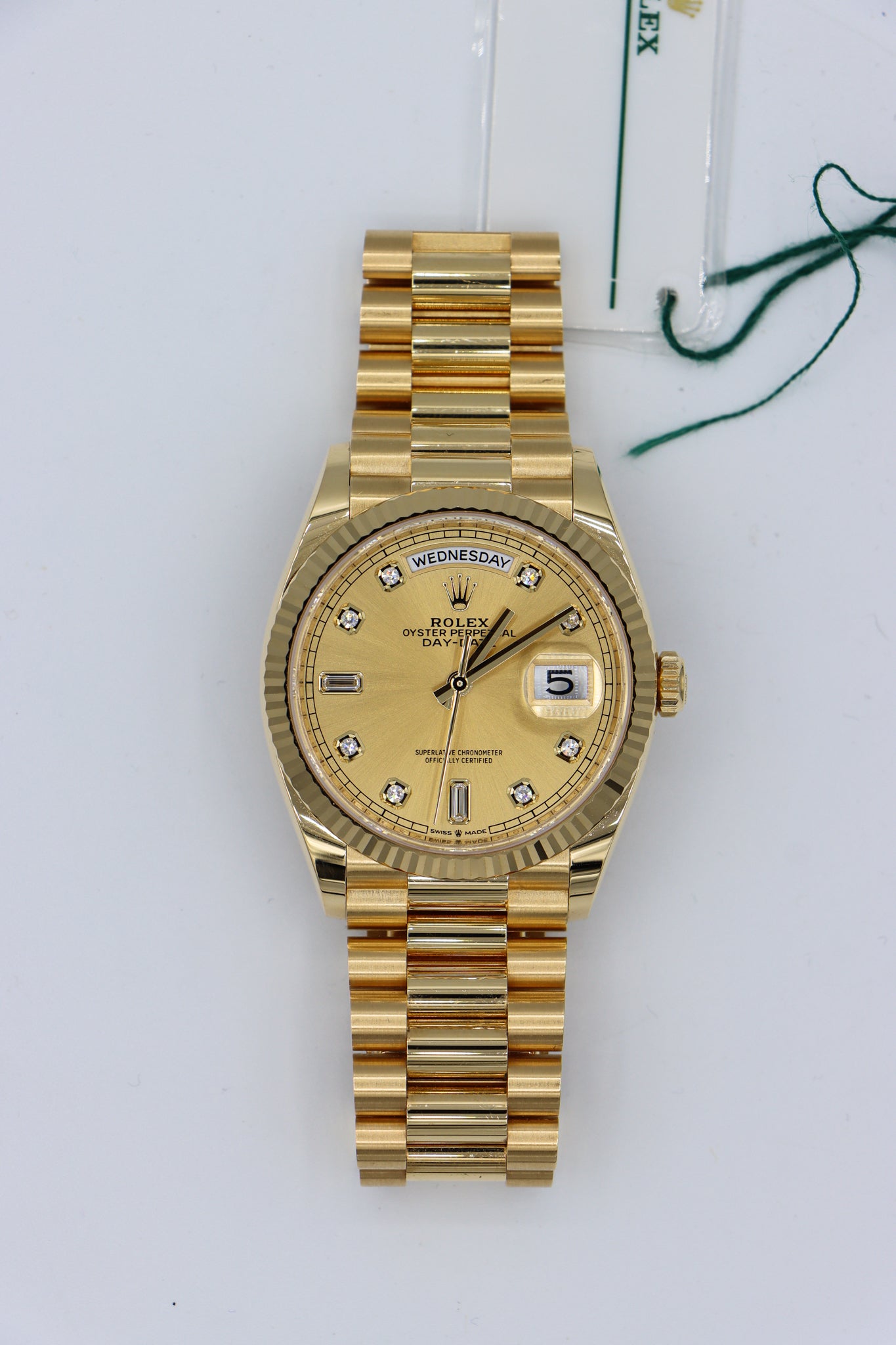 Rolex | Day-Date 36 Diamond Hour Markers | 128238 Vertical