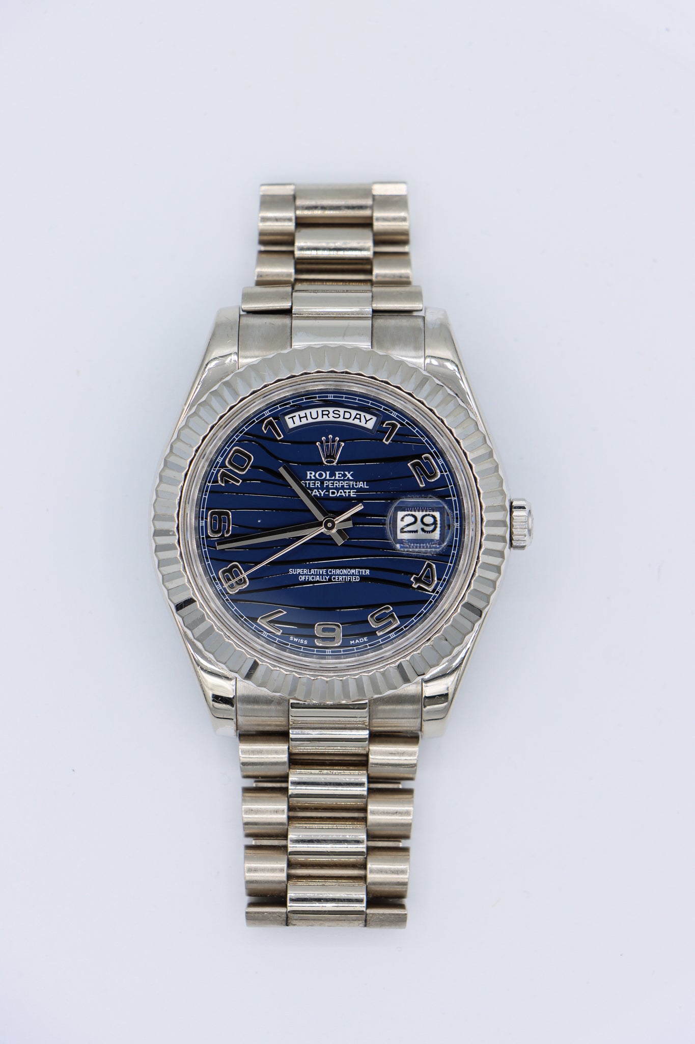 Rolex | Day-Date 41 Wave Blue Dial | 218239 Vertical