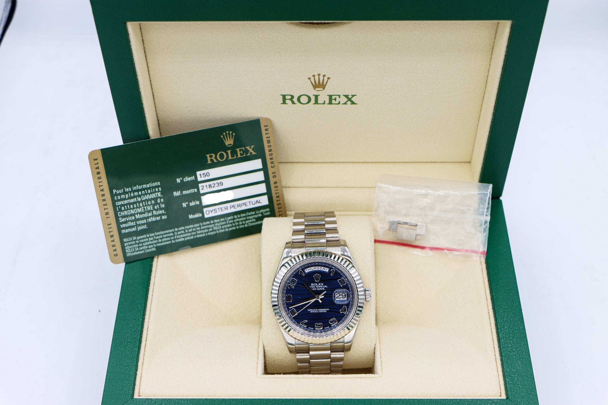 Rolex | Day-Date 41 Wave Blue Dial | 218239 in box