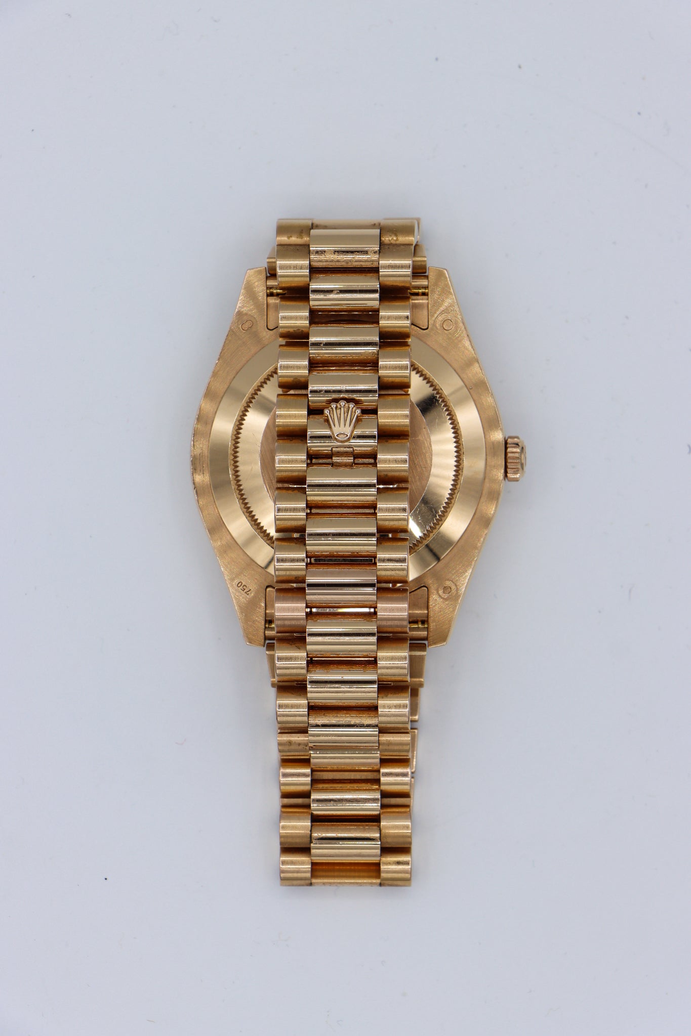 Rolex Day-Date II President Rose Gold Chocolate Brown Dial 41mm 218235 Vertical Bracelet