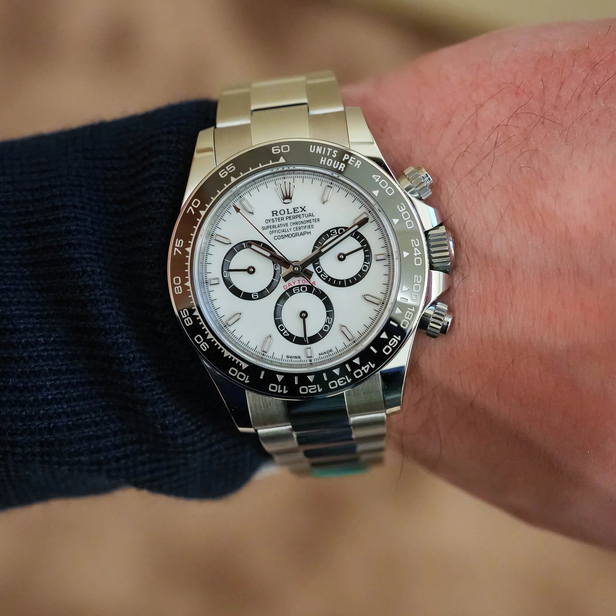 Rolex Cosmograph Daytona 40mm - Stainless Steel - White Index Dial - Black Cerachrom Bezel -  Oyster Bracelet - 116500LN - 2020