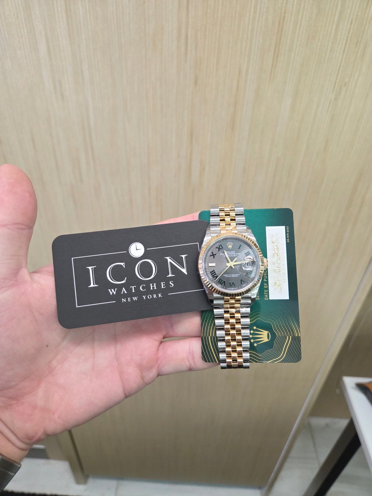 Rolex Datejust 36mm – Two-Tone Yellow Gold & Stainless Steel – Wimbledon Dial – Fluted Bezel – Jubilee Bracelet – 126233
