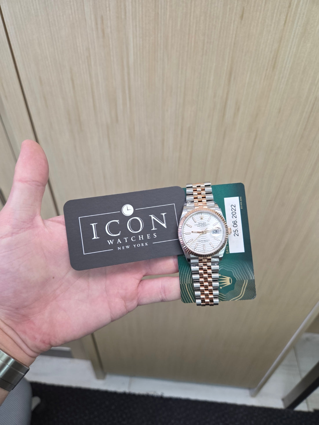 Rolex Datejust 36mm – Two‑Tone Everose Gold & Stainless Steel – White Motif Dial – Fluted Bezel – Jubilee Bracelet – 126231