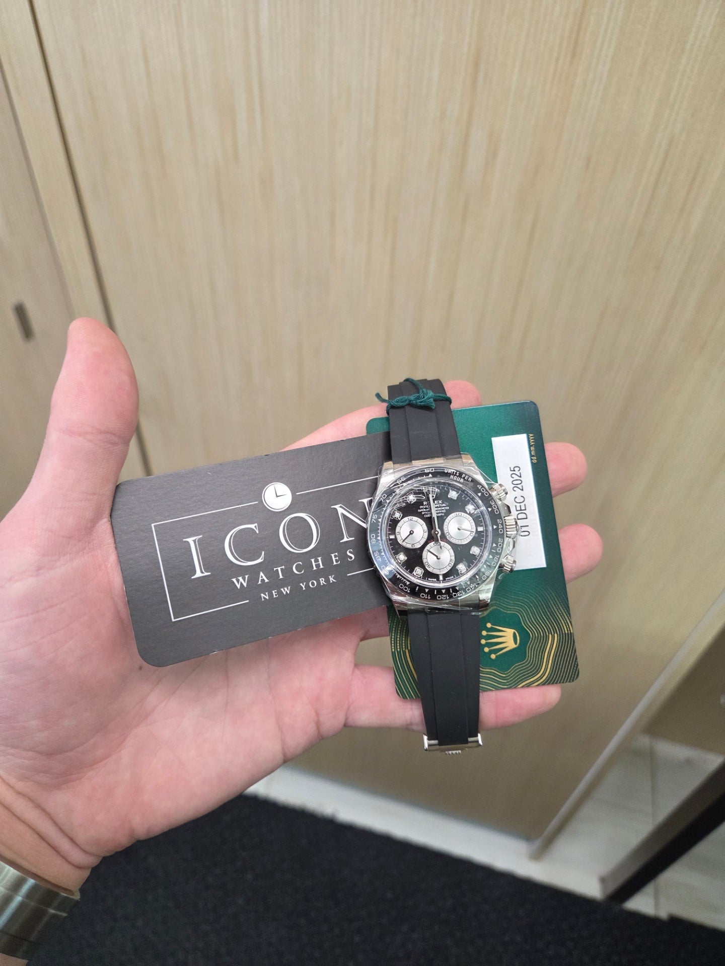 Rolex Cosmograph Daytona 40mm - White Gold - Black And Steel Diamond Dial - Black Ceramic Bezel - Oysterflex Strap - 126519LN
