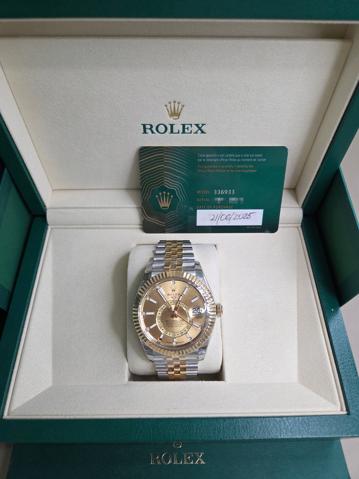 Rolex Sky-Dweller 42mm - Two-Tone Yellow Gold & Stainless Steel - Champagne Index Dial - Fluted Bezel - Jubilee Bracelet -  336933