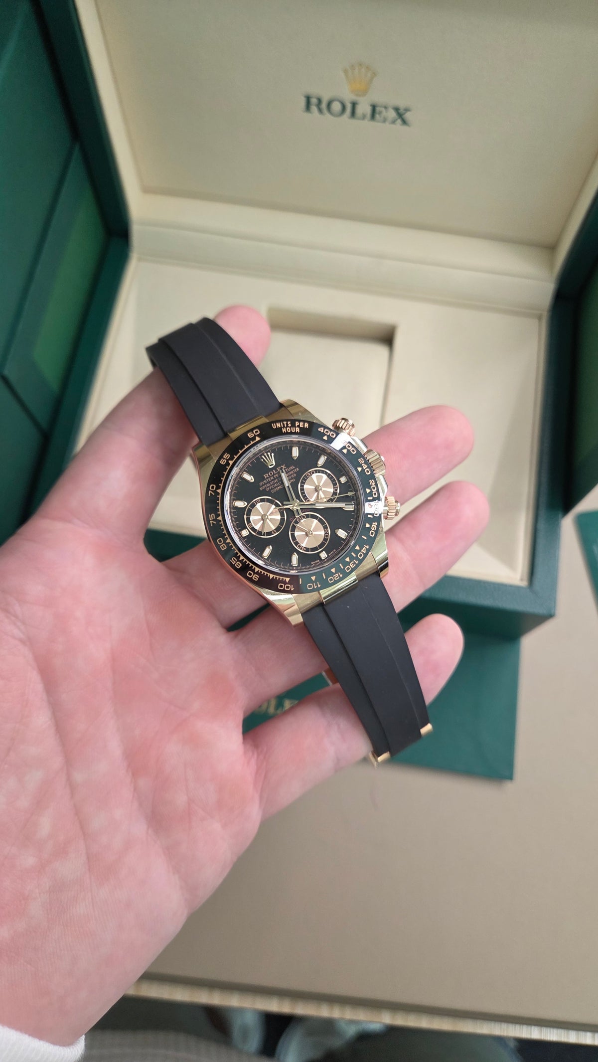 Rolex Cosmograph Daytona 40mm – Rose Gold – Black Dial – Black Ceramic Bezel – Oysterflex Strap – 116515LN