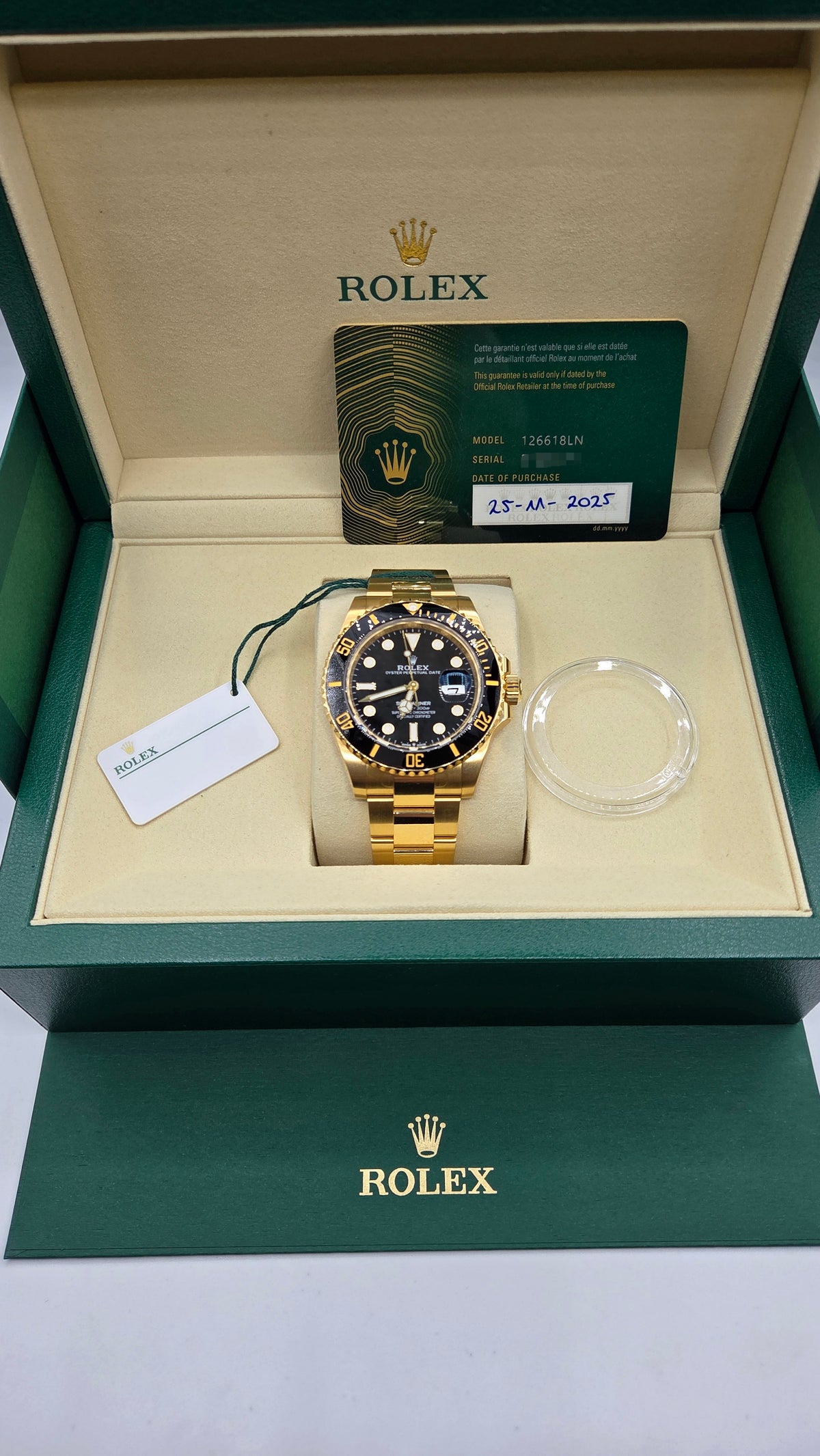 Rolex Submariner Date 41mm – Yellow Gold – Black Dial – Black Ceramic Bezel – Oyster Bracelet – 126618LN