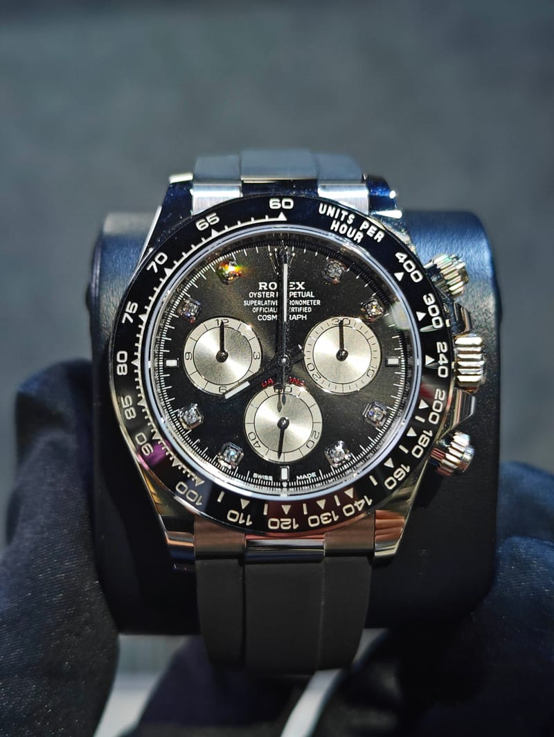 Rolex Cosmograph Daytona 40mm - White Gold - Black And Steel Diamond Dial - Black Cerachrom Bezel - Oysterflex Strap - 126519LN - 2025
