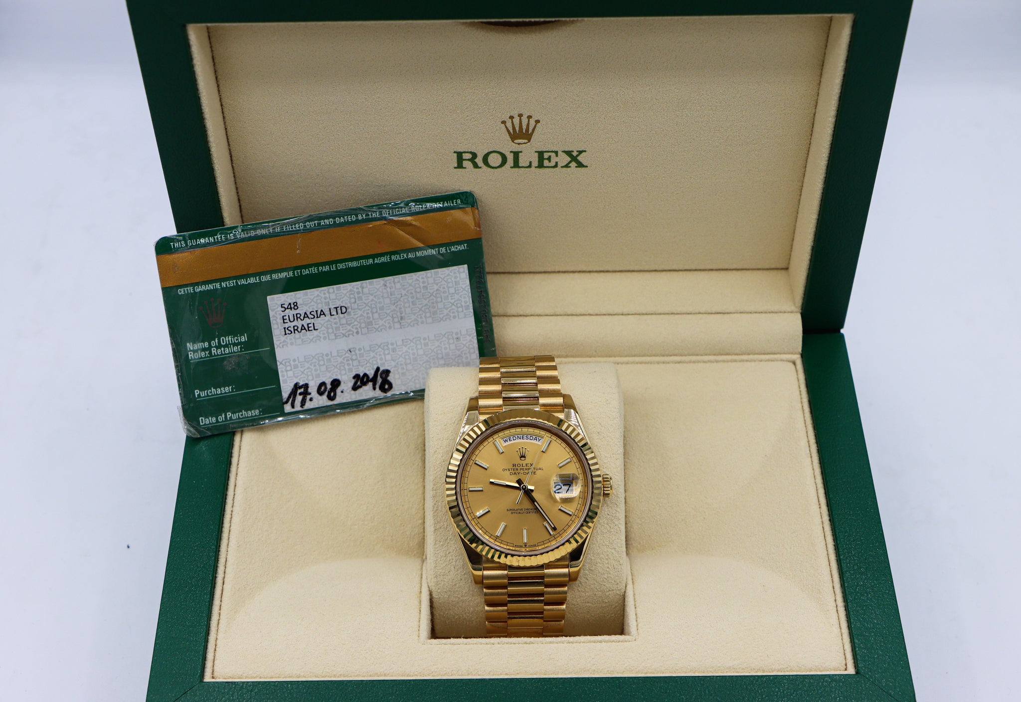 Rolex | Day-Date Champagne Dial | 228238 in box