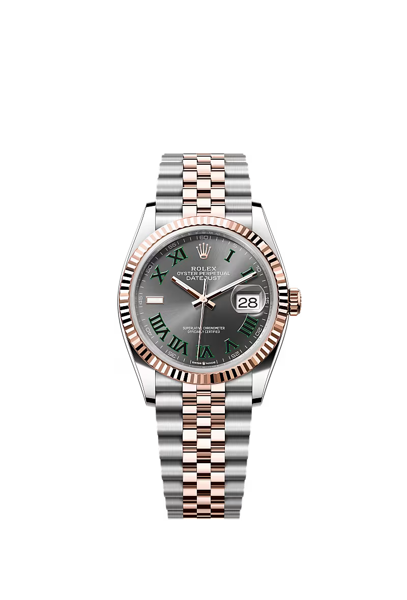 Rolex Datejust 36mm – Two‑Tone Everose Gold & Oystersteel – Wimbledon Dial – Fluted Bezel – Jubilee Bracelet – 126231 – 2025