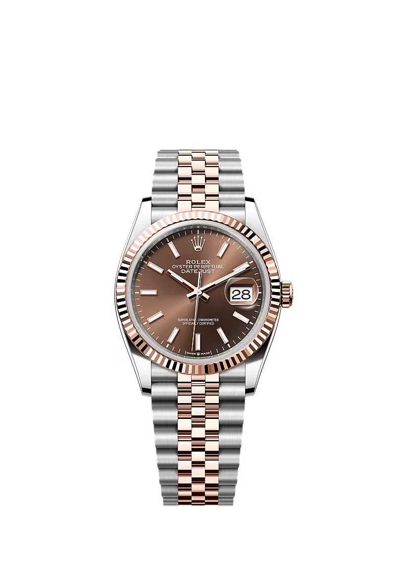 Rolex Datejust 36mm – Two‑Tone Everose Gold & Oystersteel – Chocolate Dial – Fluted Bezel – Jubilee Bracelet – 126231 – 2025