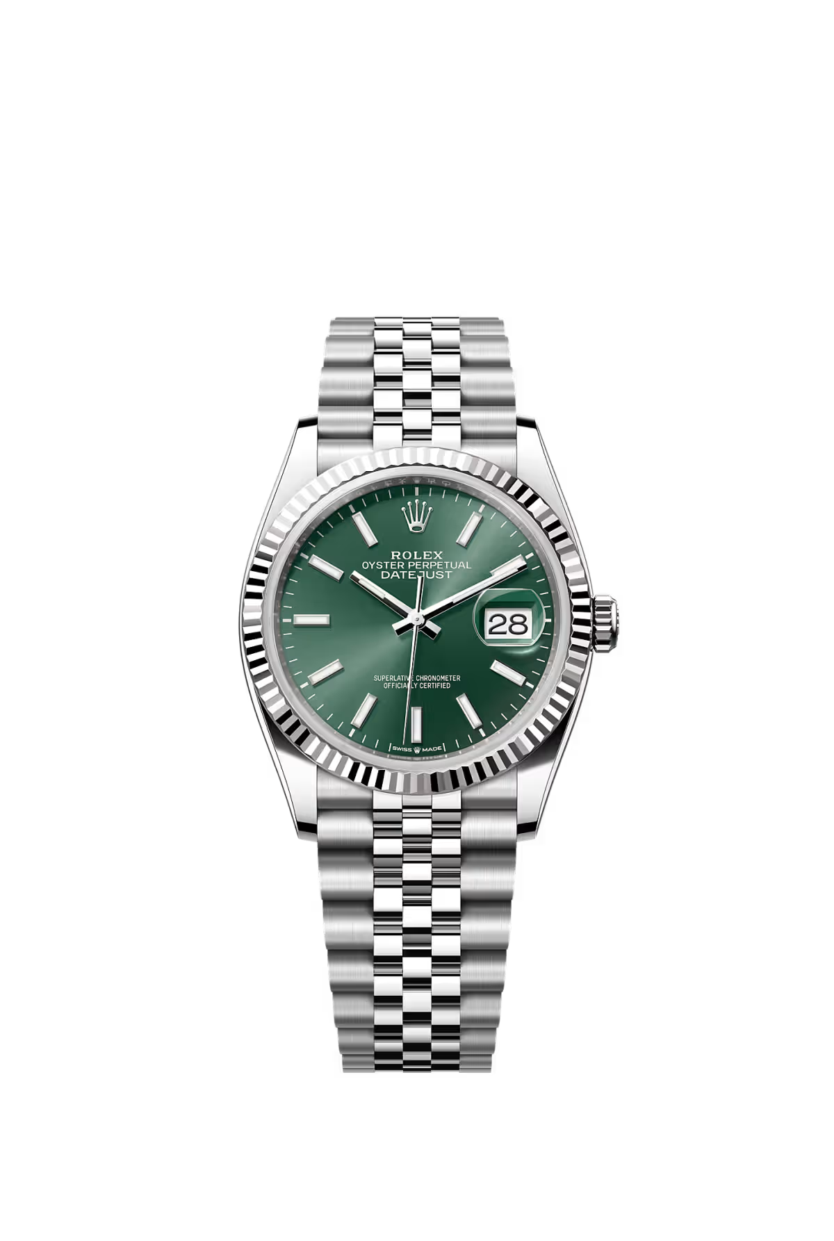 Rolex Datejust 36mm – Stainless Steel – Green Dial – Fluted Bezel – Jubilee Bracelet – 126234
