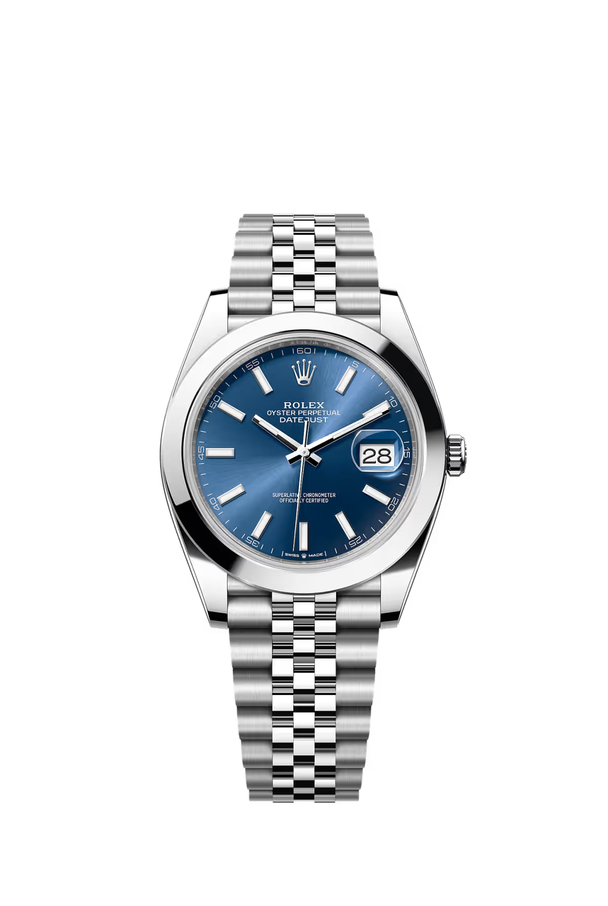 Rolex Datejust 41mm - Stainless Steel - Blue Index Dial - Smooth Bezel - Jubilee Bracelet - 126300