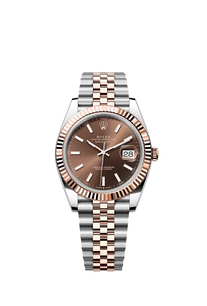 Rolex Datejust 41mm – Two‑Tone Everose Gold & Oystersteel – Chocolate Dial – Fluted Bezel – Jubilee Bracelet – 126331 – 2025