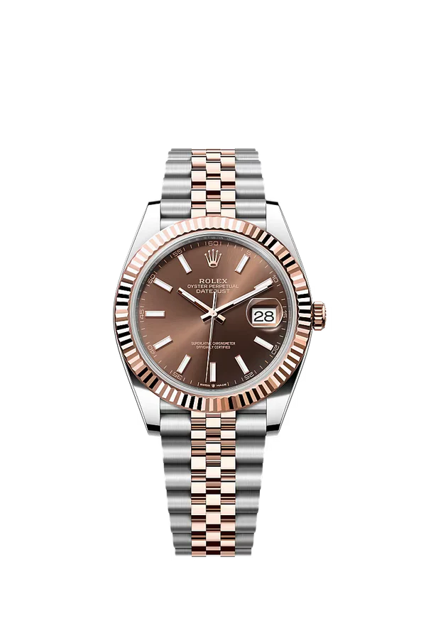 Rolex Datejust 41mm – Two‑Tone Everose Gold & Stainless Steel – Chocolate Dial – Fluted Bezel – Jubilee Bracelet – 126331