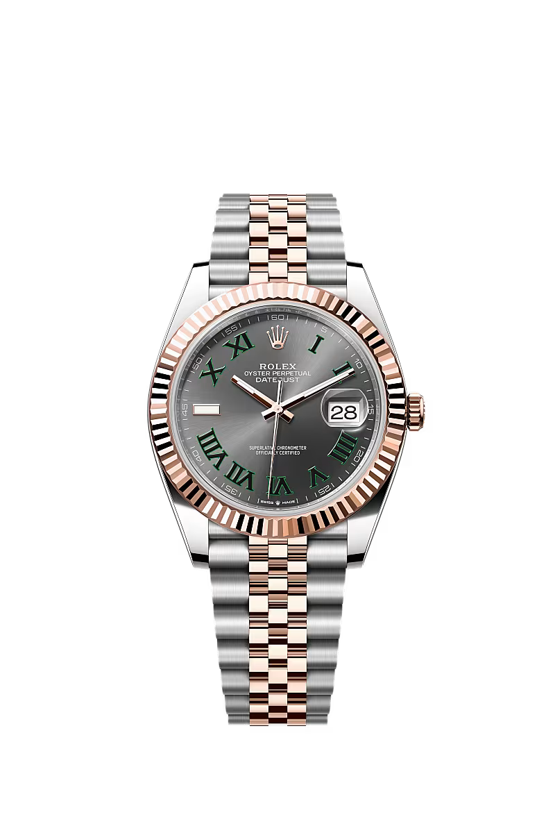 Rolex Datejust 41mm – Two‑Tone Everose Gold & Oystersteel – Wimbledon Dial – Fluted Bezel – Jubilee Bracelet – 126331 – 2025