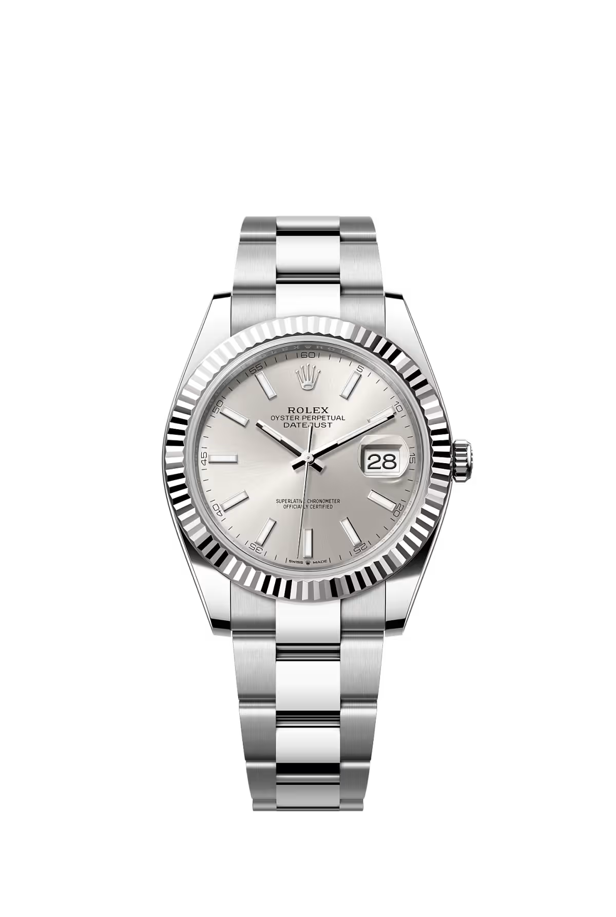 Rolex Datejust 41mm – Stainless Steel – Silver Dial – Fluted Bezel – Oyster Bracelet – 126334
