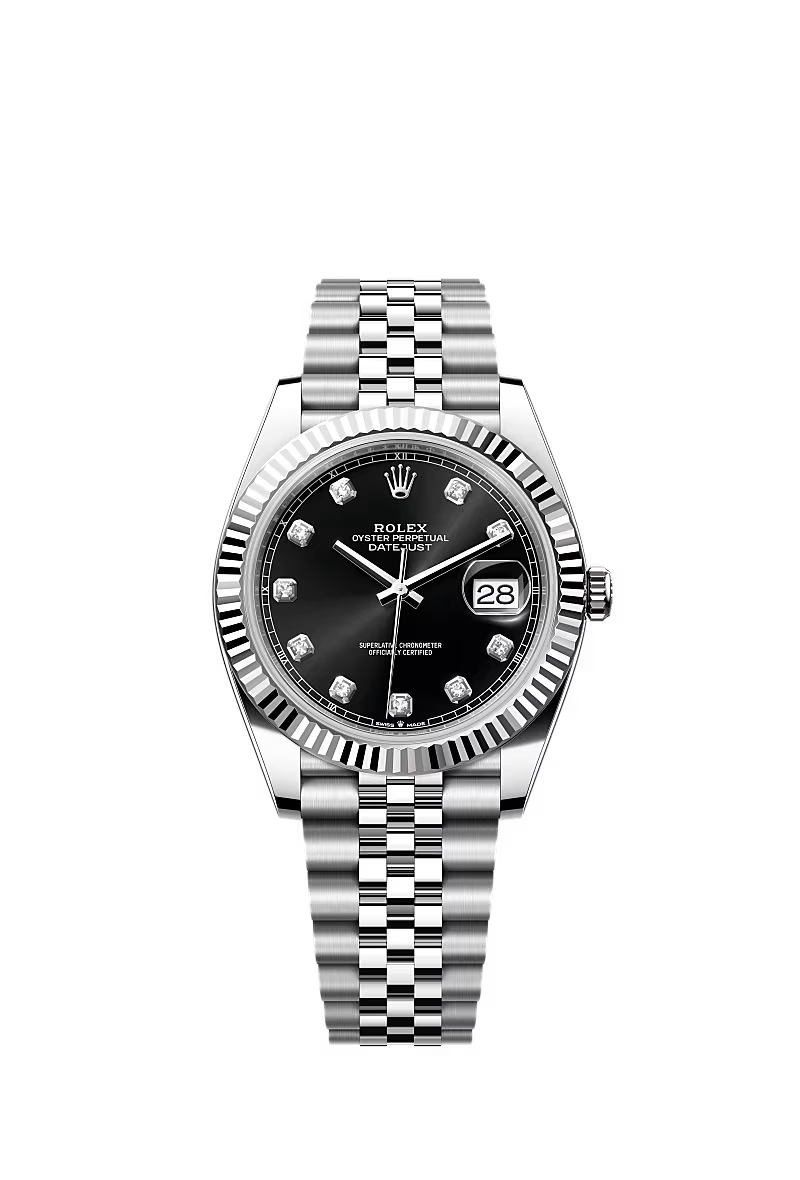 Rolex Datejust 41mm – Stainless Steel – Black Diamond Dial – Fluted Bezel – Jubilee Bracelet – 126334 – 2025