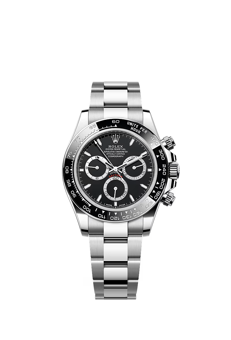 Rolex Cosmograph Daytona 40mm - Stainless Steel - Black Index Dial - Black Cerachrom Bezel -  Oyster Bracelet - 126500LN - 2024