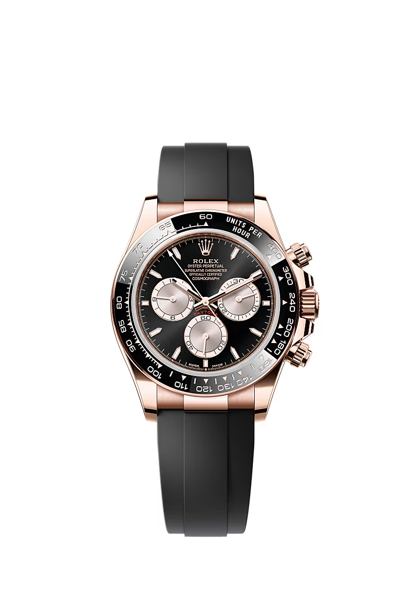 Rolex Cosmograph Daytona 40mm - Everose Gold - Black And Sundust Index Dial- Black Cerachrom Bezel - Oysterflex Strap - 126515LN - 2025