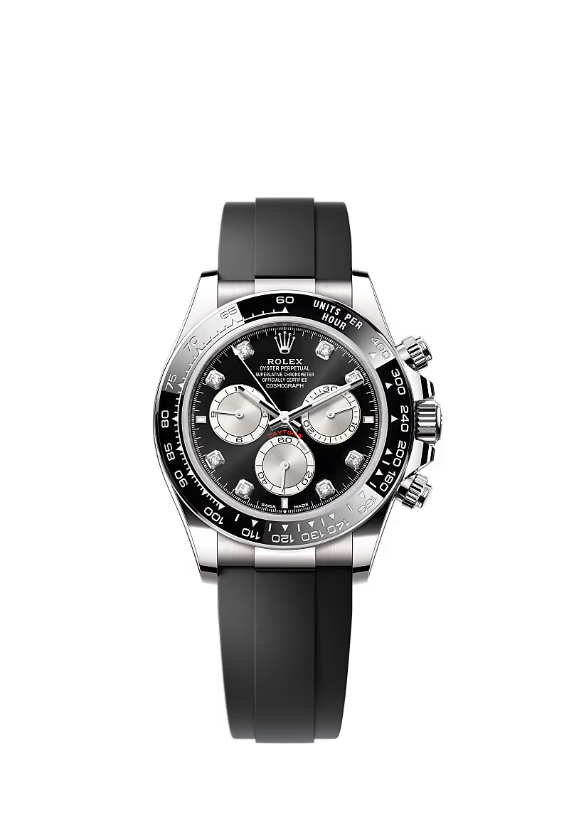 Rolex Cosmograph Daytona 40mm - White Gold - Black And Steel Diamond Dial - Black Cerachrom Bezel - Oysterflex Strap - 126519LN - 2025