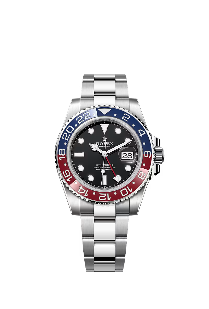 Rolex GMT-Master II "Pepsi" 40mm – Stainless Steel – Black Dial – Red and Blue Cerachrom Bezel – Oyster Bracelet - 126710BLRO - NO CARD, NAKED