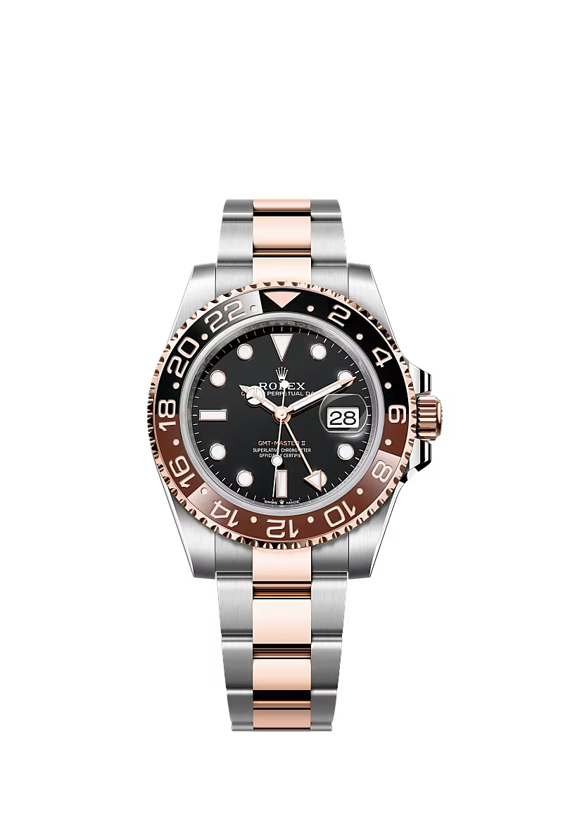 Rolex GMT-Master II "Root Beer" 40mm – Two-Tone Everose Gold & Oystersteel – Black Dial – Black and Brown Cerachrom Bezel -  Oyster Bracelet - 126711CHNR - 2025