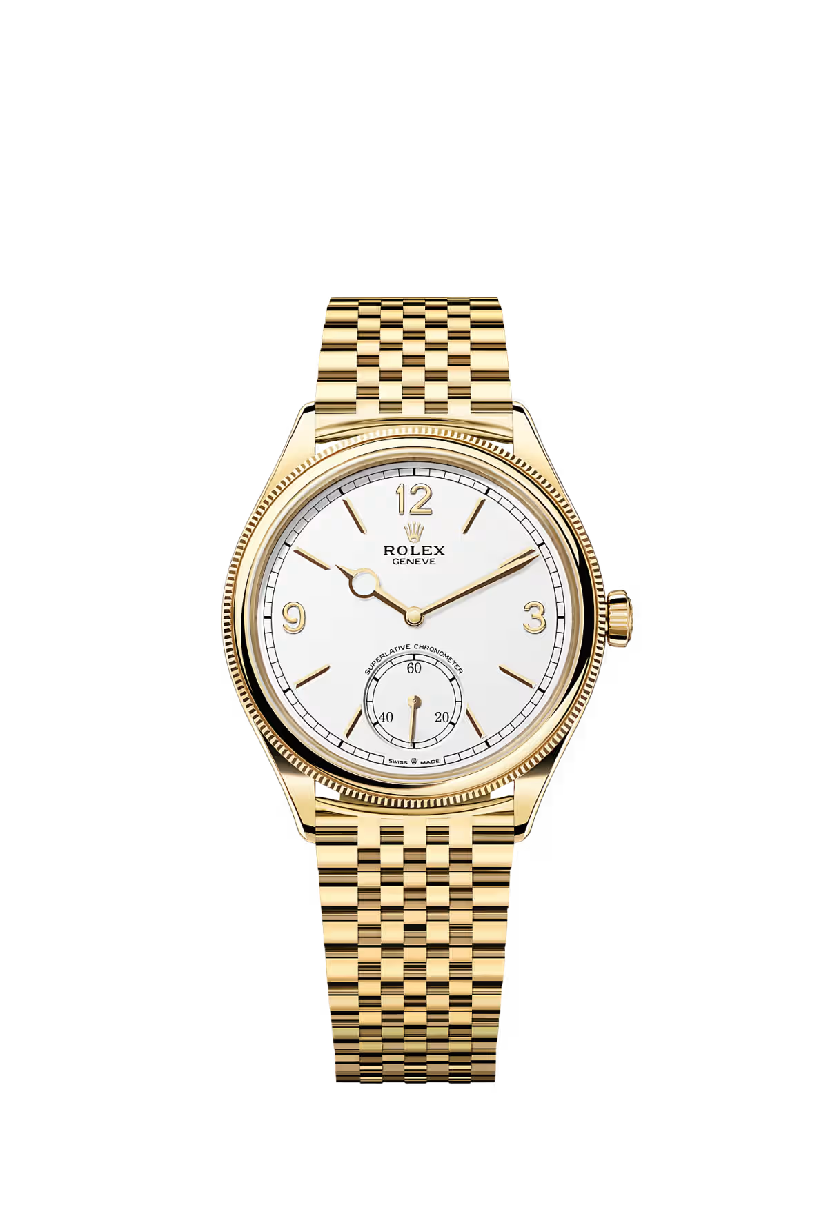 Rolex 1908 39mm – Yellow Gold – Polished Case – Fluted & Domed Bezel – Yellow Gold Bracelet – 52508