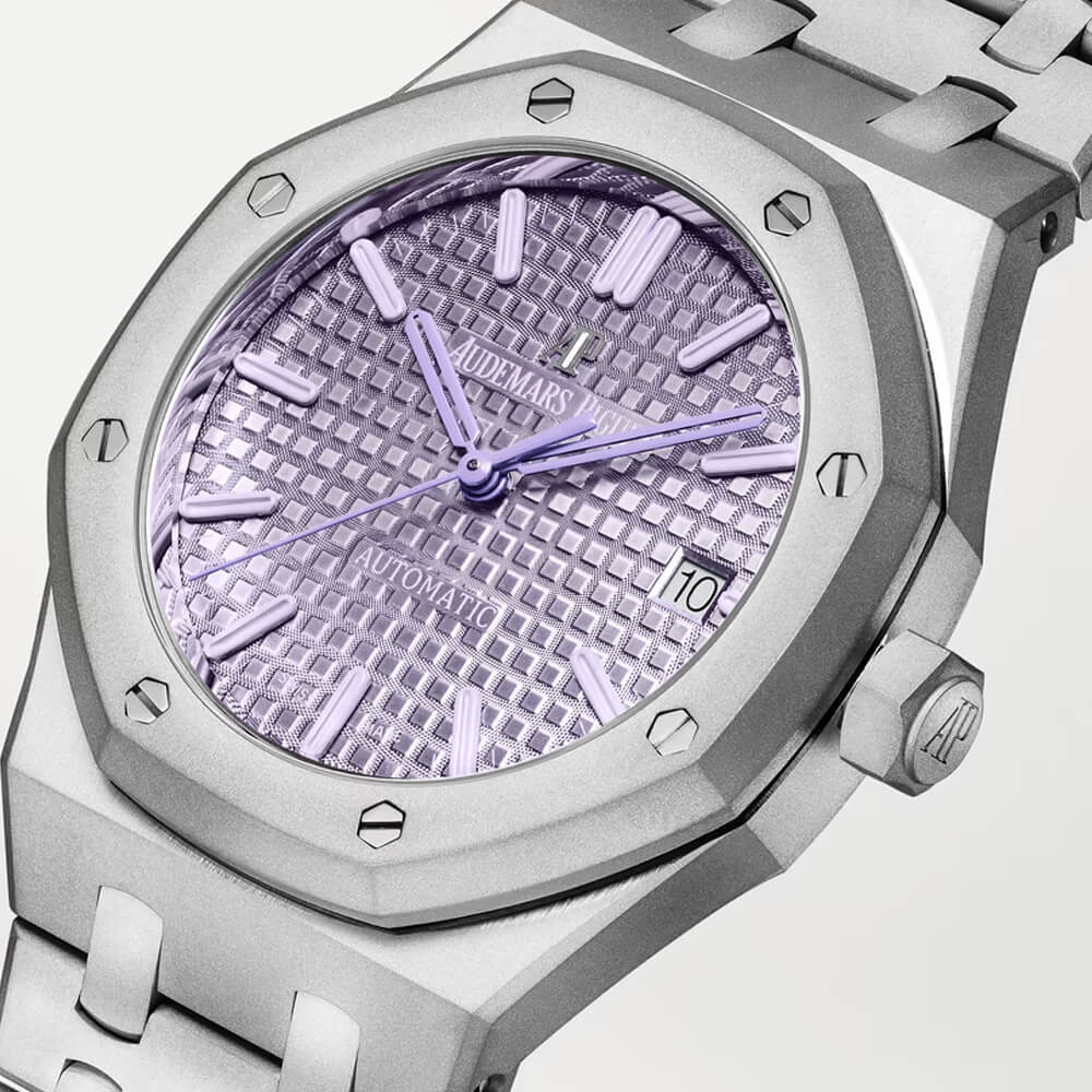 1 OF 1 Audemars Piguet Royal Oak 37mm – Stainless Steel – Lilac Dial (Custom MAD PARIS Edition) – Fixed Bezel – Stainless Steel Bracelet – 15450ST – 2015