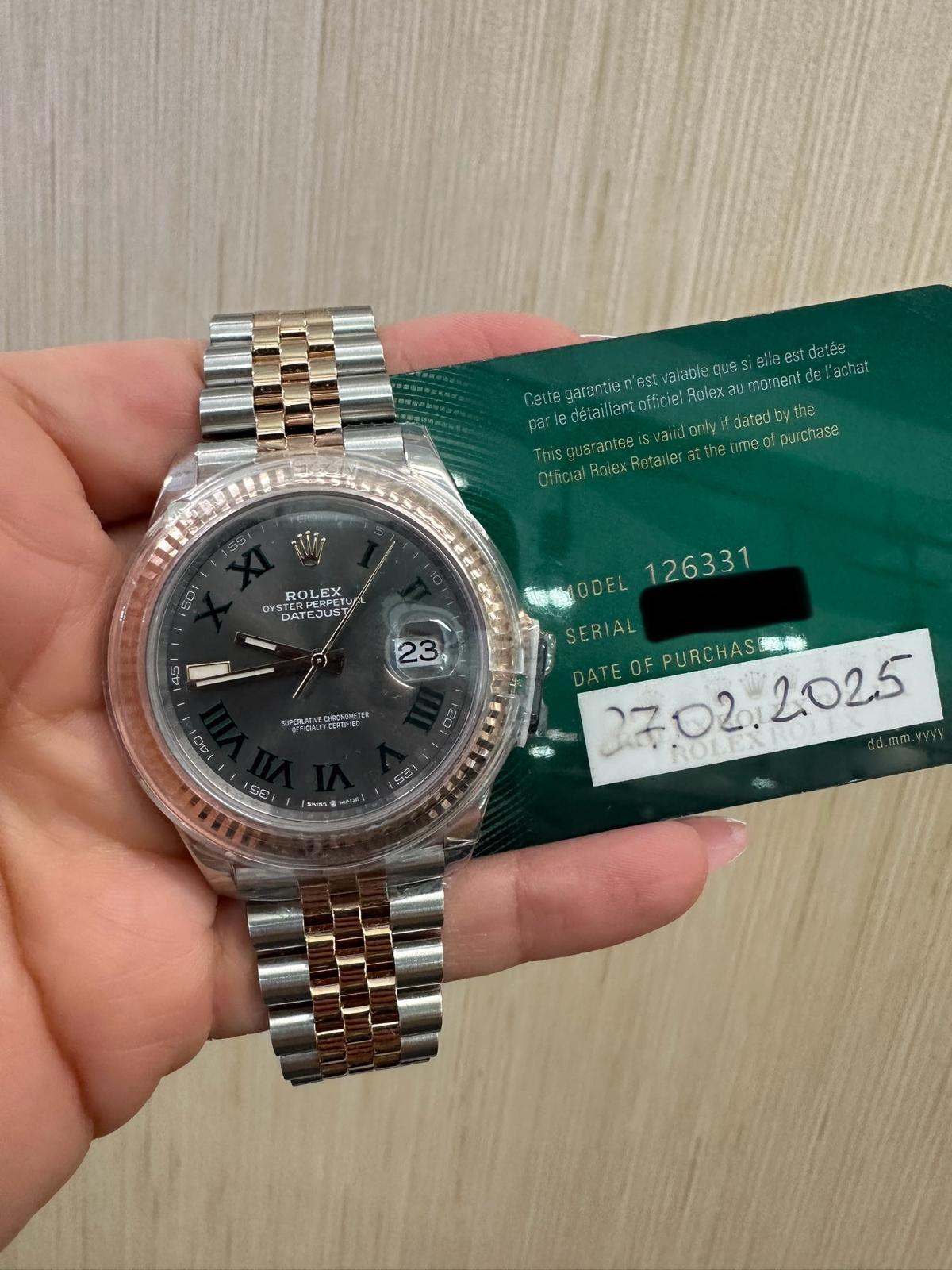 Rolex Datejust 41mm – Two‑Tone Everose Gold & Oystersteel – Wimbledon Dial – Fluted Bezel – Jubilee Bracelet – 126331 – 2025