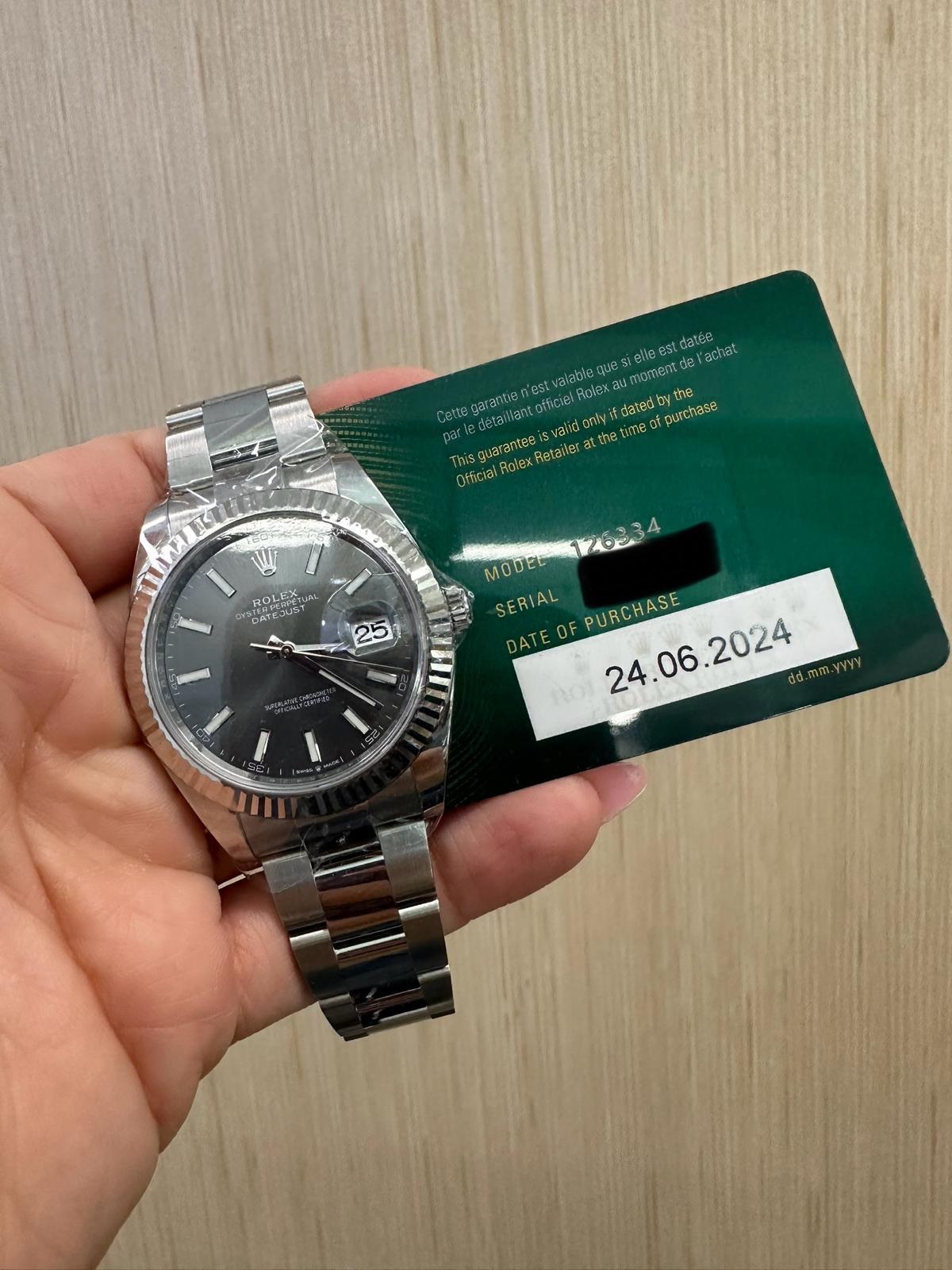 Rolex Datejust 41mm – White Gold Rolesor Case & Stainless Steel Bracelet – Rhodium Dial – Fluted Bezel – Oyster Bracelet – 126334 – 2024