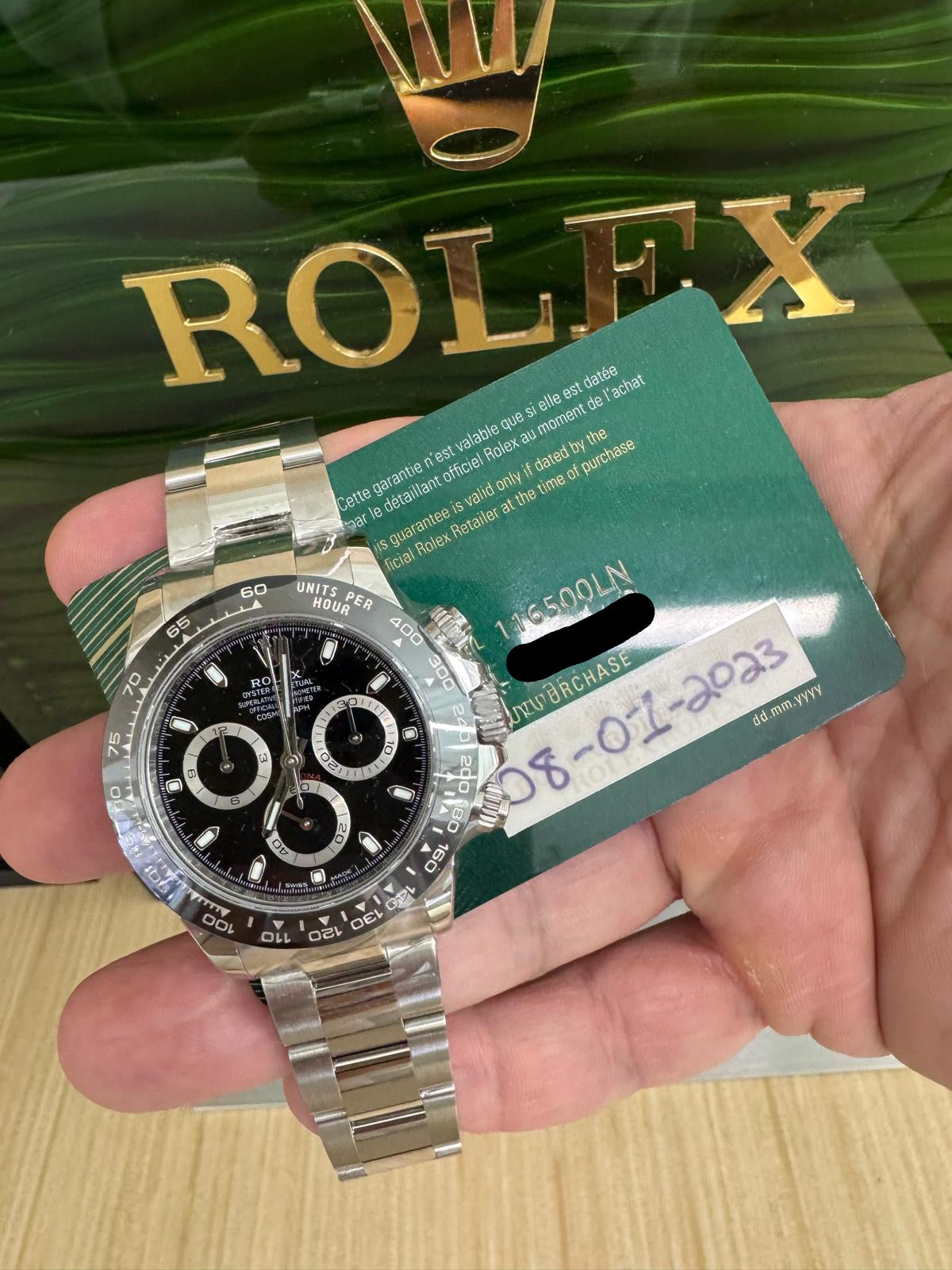 Rolex Cosmograph Daytona 40mm - Stainless Steel - Black Index Dial - Black Cerachrom Bezel - Oyster Bracelet - 116500LN - 2023