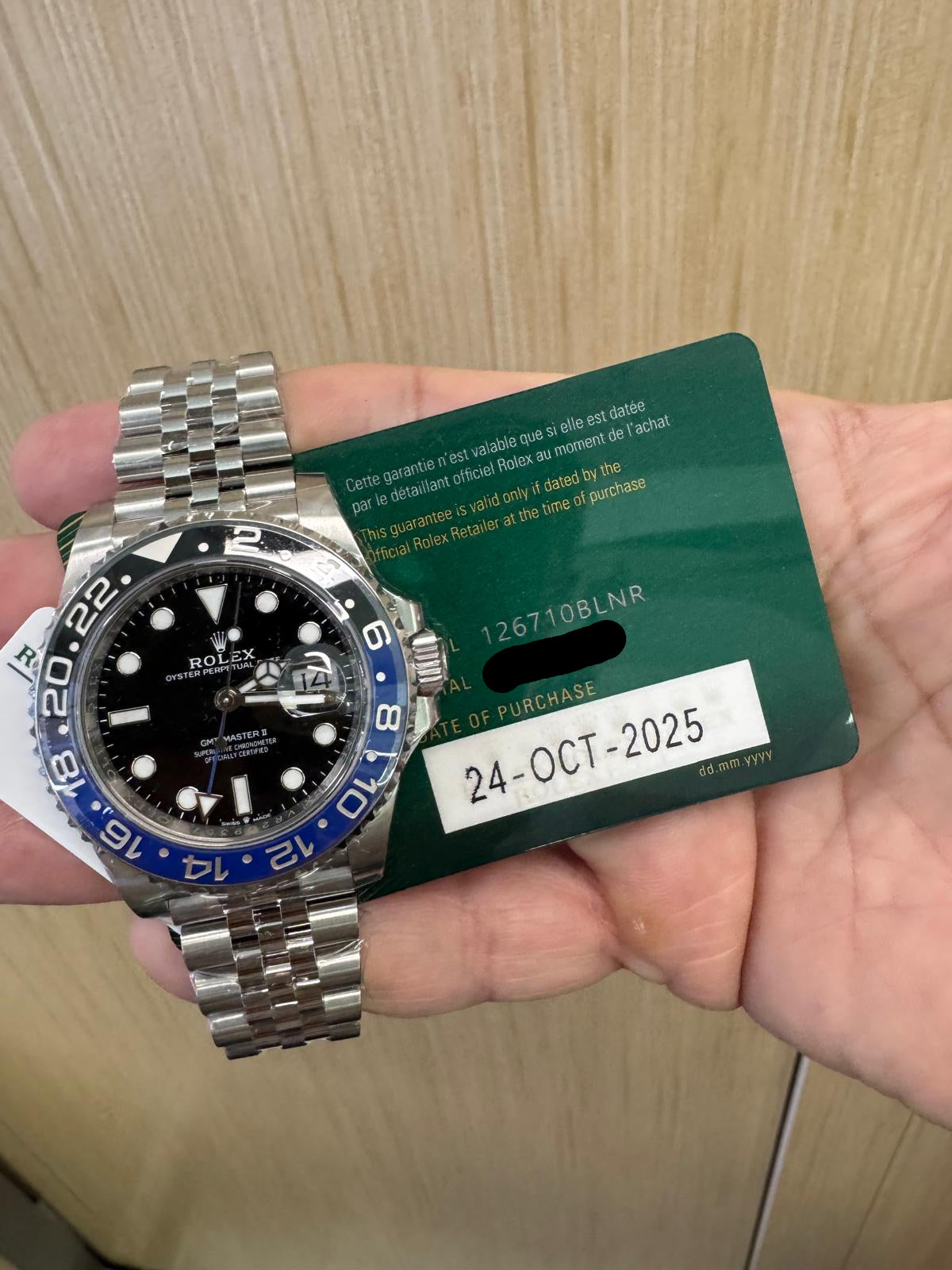 Rolex GMT-Master II "Batgirl" 40mm – Stainless Steel – Black Dial – Black and Blue Cerachrom Bezel – Jubilee Bracelet - 126710BLNR - 2025