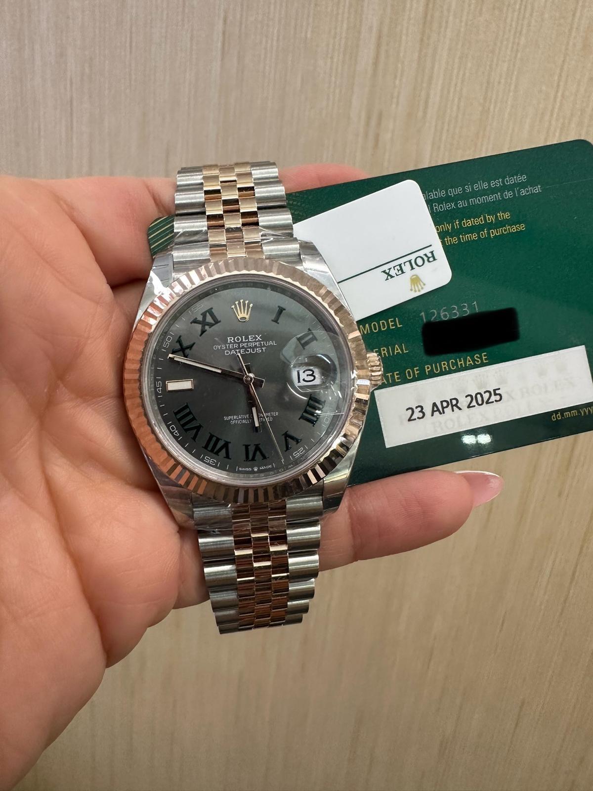 Rolex Datejust 41mm – Two‑Tone Everose Gold & Oystersteel – Wimbledon Dial – Fluted Bezel – Jubilee Bracelet – 126331 – 2025