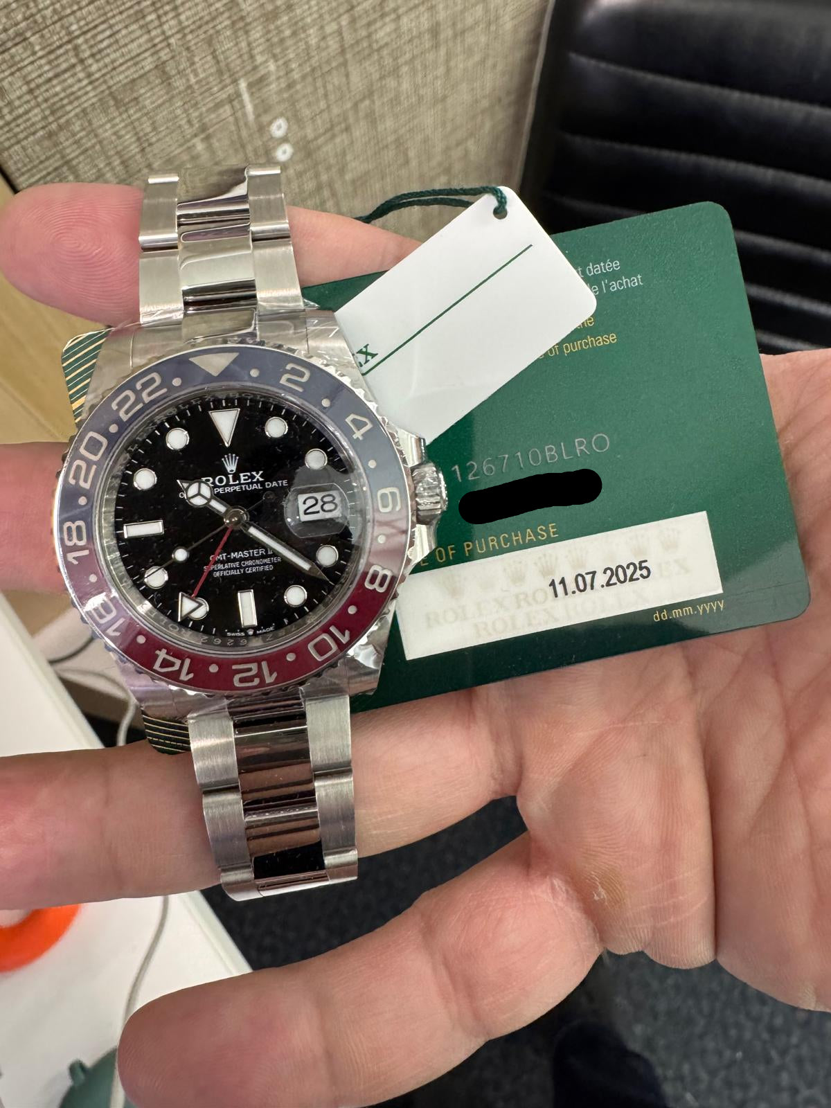 Rolex GMT-Master II "Pepsi" 40mm – Stainless Steel – Black Dial – Red and Blue Cerachrom Bezel – Oyster Bracelet - 126710BLRO - 2025