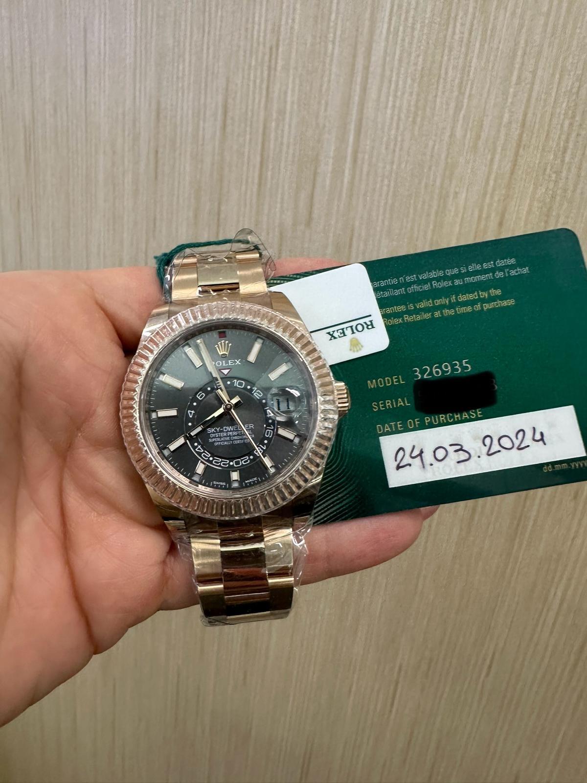 Rolex Sky-Dweller 42mm - Everose Gold - Dark Rhodium Index Dial - Oyster Bracelet - 326935 - 2024