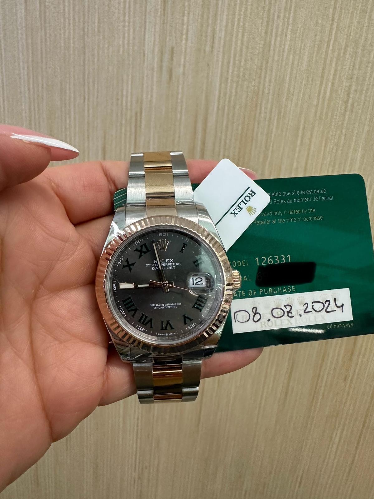 Rolex Datejust 41mm – Two‑Tone Everose Gold & Oystersteel – Wimbledon Dial – Fluted Bezel – Oyster Bracelet – 126331 – 2024