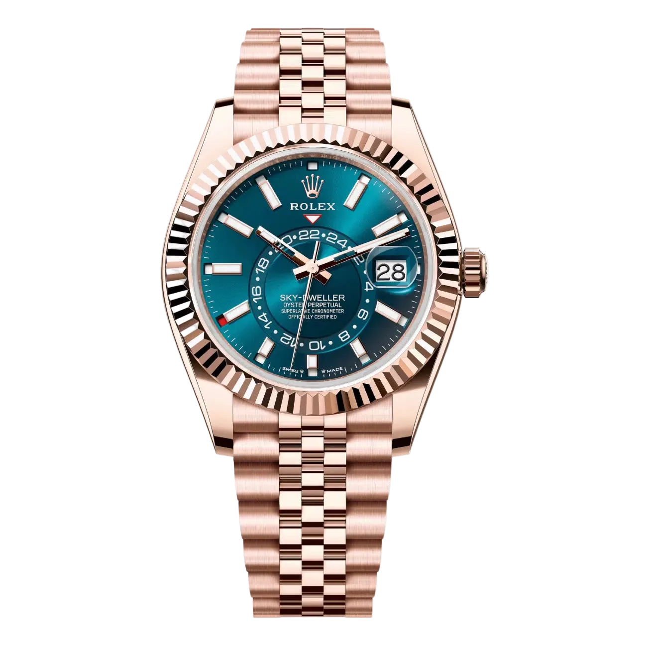 Rolex Sky-Dweller 42mm - Everose Gold - Blue Dial - Fluted Bezel - Jubilee Bracelet - 336935 - 2025