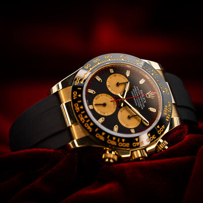 Rolex Cosmograph Daytona 40mm - Yellow Gold - Black Paul Newman Index Dial - Black Cerachrom Bezel - Black Oysterflex Strap - 116518LN - NO CARD, NAKED