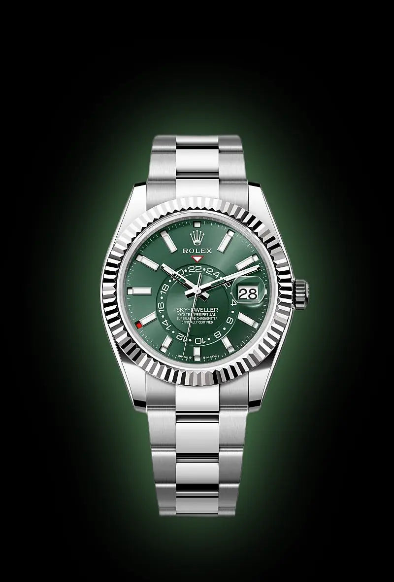 Rolex Sky-Dweller 42mm - Stainless Steel - Green Dial - Fluted Bezel - Oyster Bracelet - 336934 - 2024